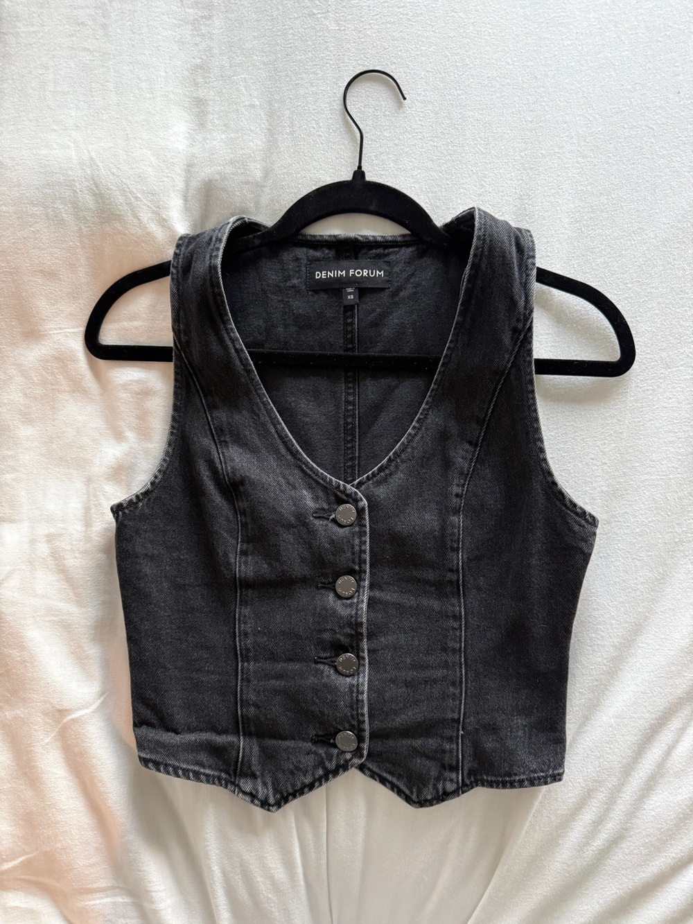 Aritzia Denim Forum Black Denim Vest
